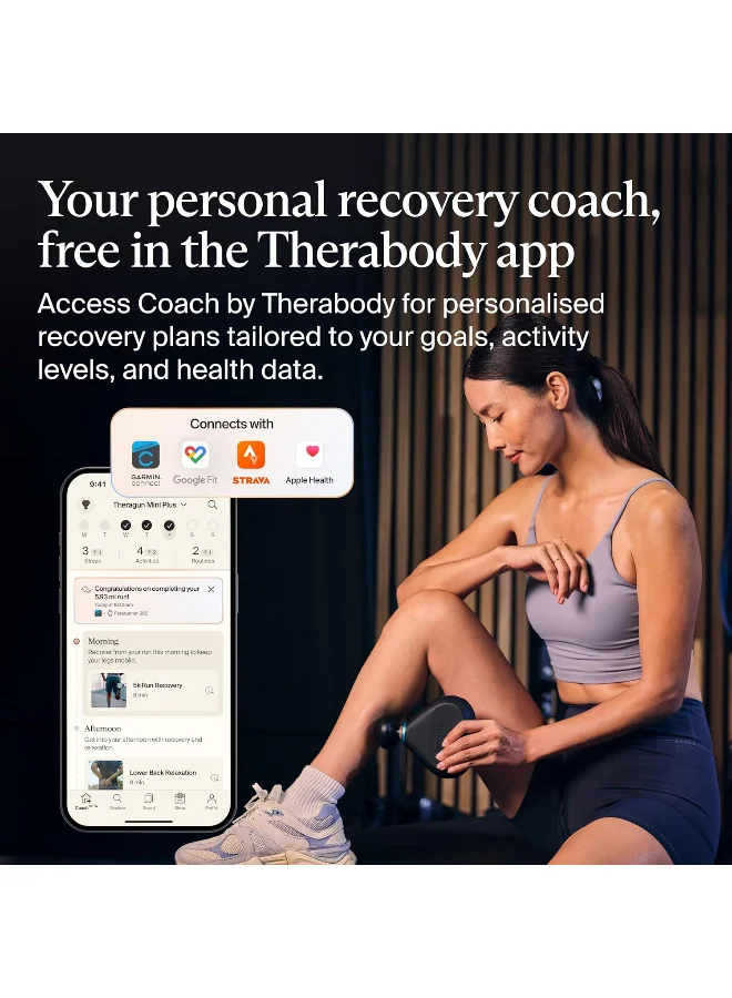 Therabody  Therabody Theragun Mini Plus Portable Massage Gun Enhanced with Heat – Travel Essential for Faster Recovery on The go - Black  | Best Price UAE